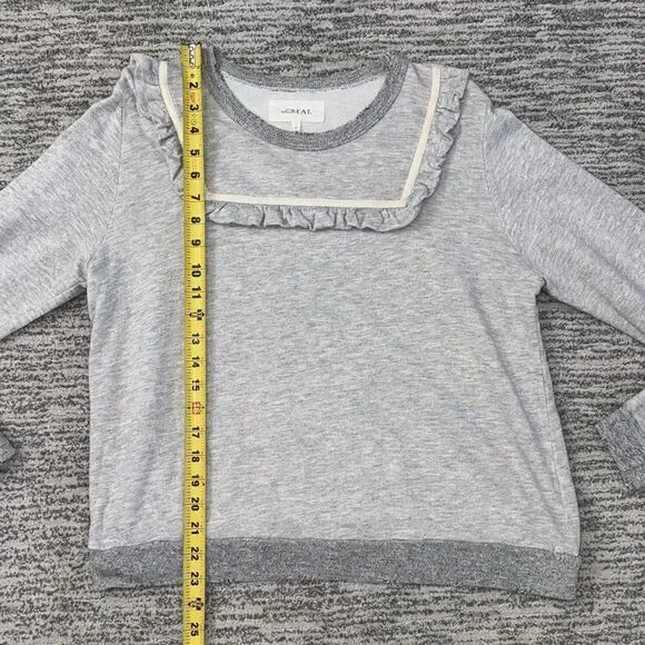 The Great. The Shrunken Bib Sweatshirt Heather Grey Medium - Picture 8 of 14